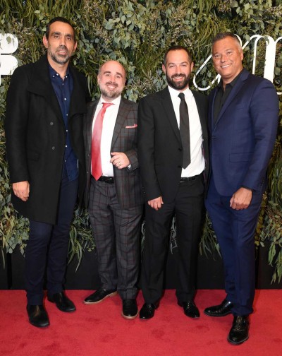 Adam Goodes and MIFF Artistic director Al Cossar with The Australian Dream director Daniel Gordon and writer Stan Grant